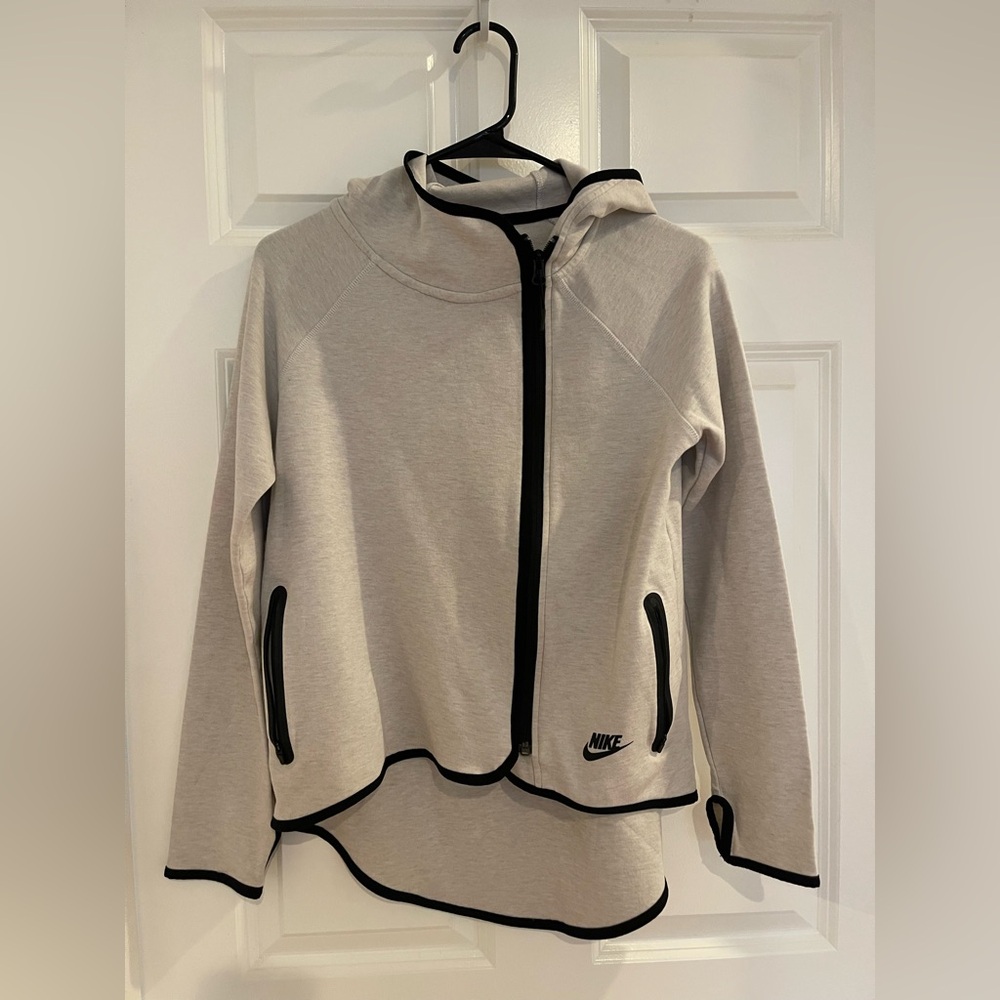 Nike Women's Cream Asymmetrical Zip Hoodie